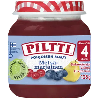 Piltti metsamarja-puuviljapüree lastele 125 g, alates 4-elukuust