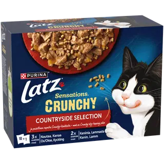 Latz Crunchy kassitoiduvalik 10x85g+40 g