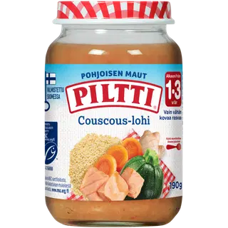 Piltti kuskuss lõhega 190g, alates 1-eluaastast