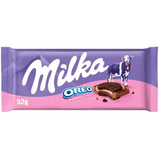 Milka piimašokolaad maasikamaitseline Oreoga 92g