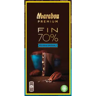 Marabou Premium 70% tume šokolaad pekaanpähklite ja meresoolaga 100g