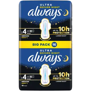 Always Ultra Secure Night hügieeniside 16tk