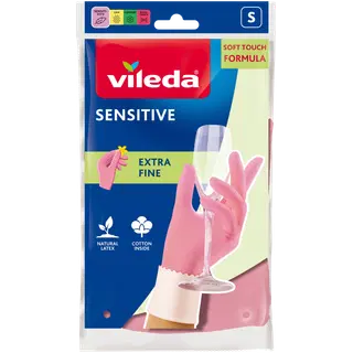 Vileda Sensitive majapidamiskinnas roosa S