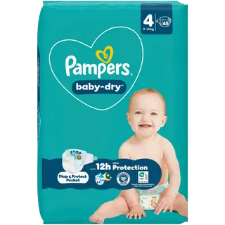 Pampers Baby Dry teipmähkmed S4, 9-14 kg, 45 tk