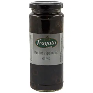Fragata mustad viilutatud oliivid 330/198 g