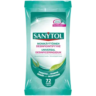 Sanytol niisutatud puhastuslapid, desinfitseerivad 72tk