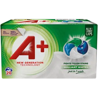 Pesukapslid A+ Active4 White 20tk