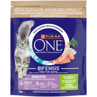 Purina One Sensitive kalkuniga kuivtoit kassidele 750 g
