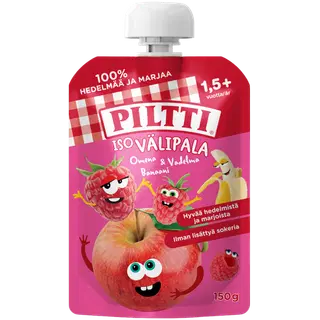 Piltti õuna-vaarika-banaanipüree 150g, alates 2-eluaastast