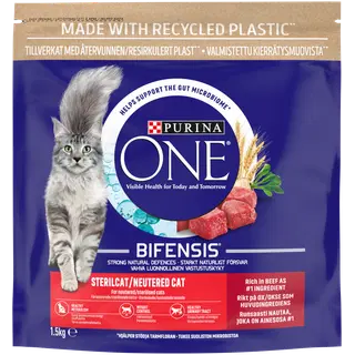 Purina One Sterilcat kuiv kassitoit veiseliha ja nisuga 1,5kg