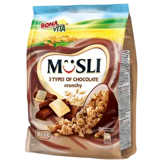 Bona vita müsli kolme erineva šokolaadiga 375 g