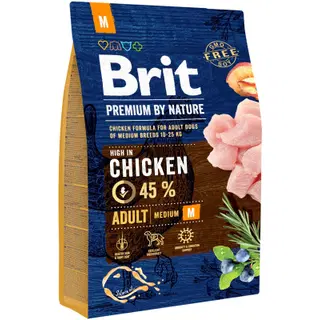 Brit Premium adult M koeratoit kanalihaga 3kg