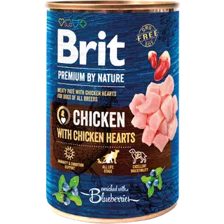 Brit Premium konserv koertele kanasüdametega 400g