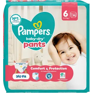 Pampers Baby Dry püksmähkmed S6, 13-19 kg, 32 tk
