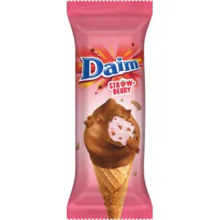 Daim Maasikajäätis vahvlituutus 150 ml/93 g