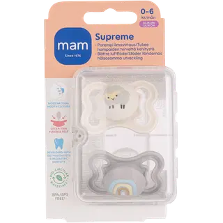MAM Supreme silikoonlutt 0-6 k, 2tk