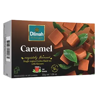 Karamellimaitseline Tseiloni must tee niidiga kotis 20pk, DILMAH, 30 g