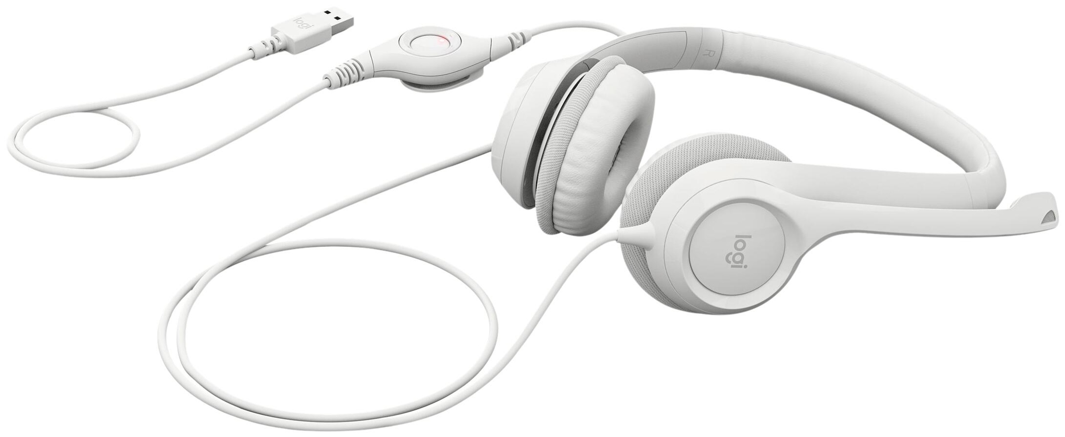 Logitech H390 USB headset off-white