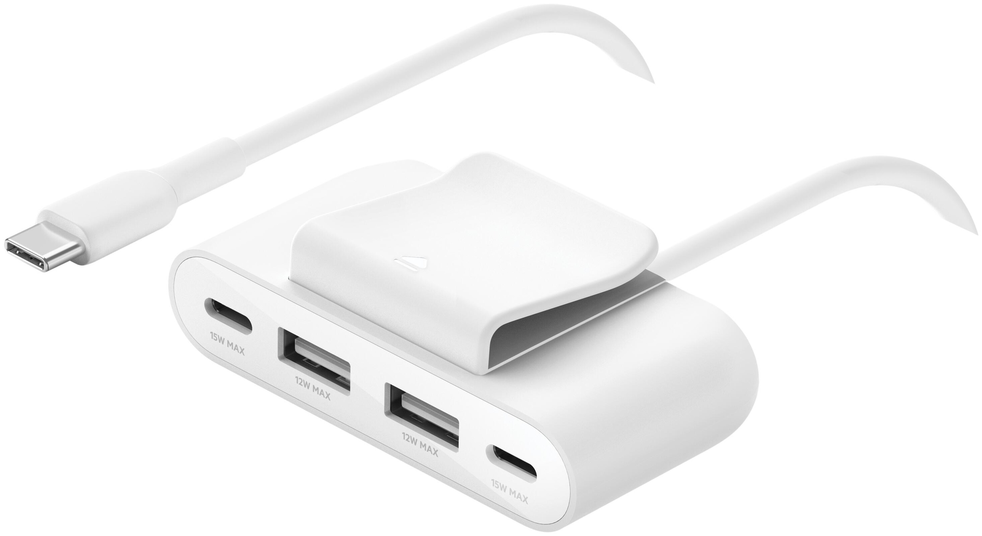 Belkin latausasema 4-porttia 30w 2x USB-C + 2x USB-A, valkoinen