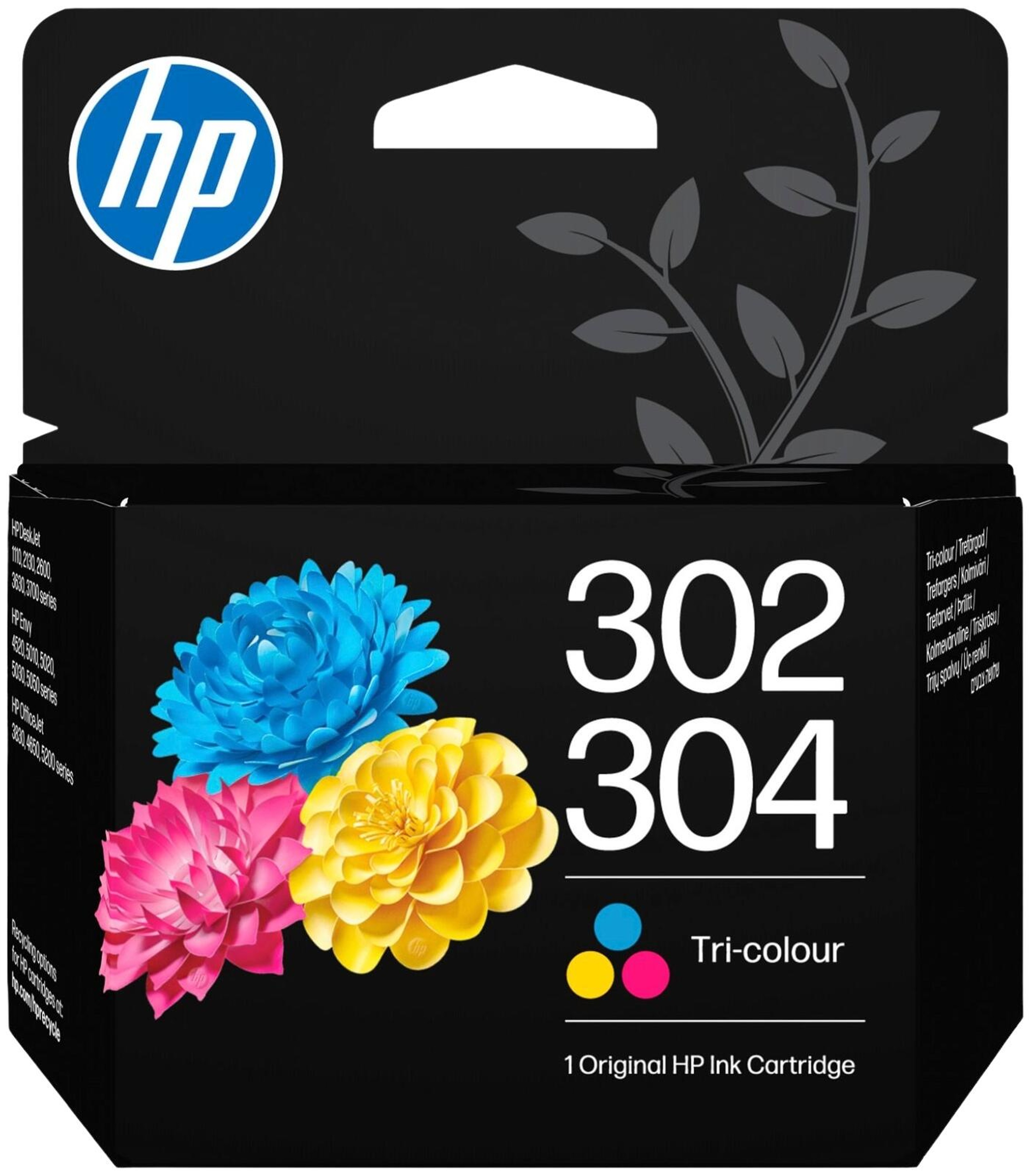 HP mustepatruuna 302/304 kolmiväri