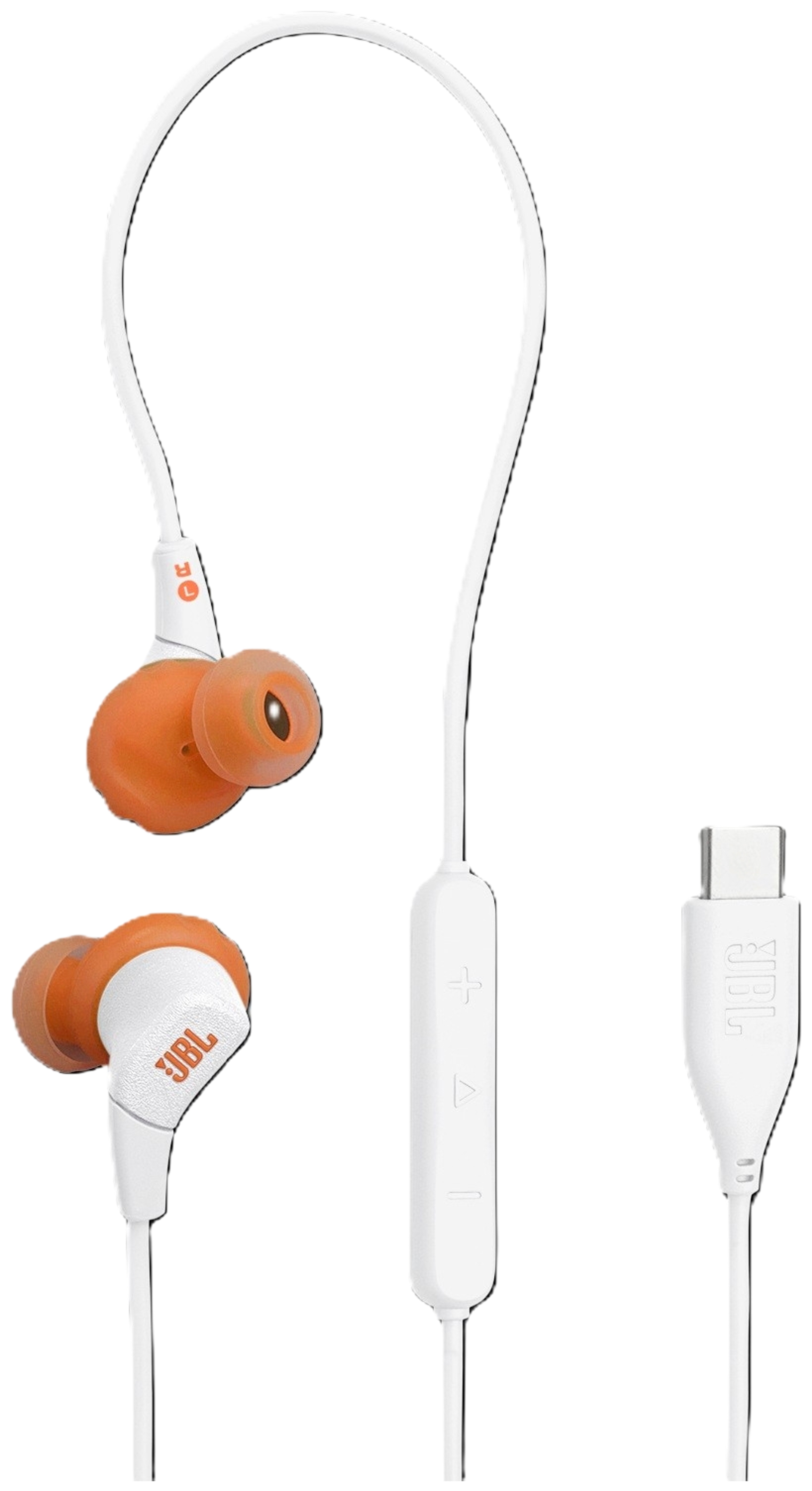 JBL Endurance Run 3 USB-C langalliset urheilukuulokkeet, valkoinen
