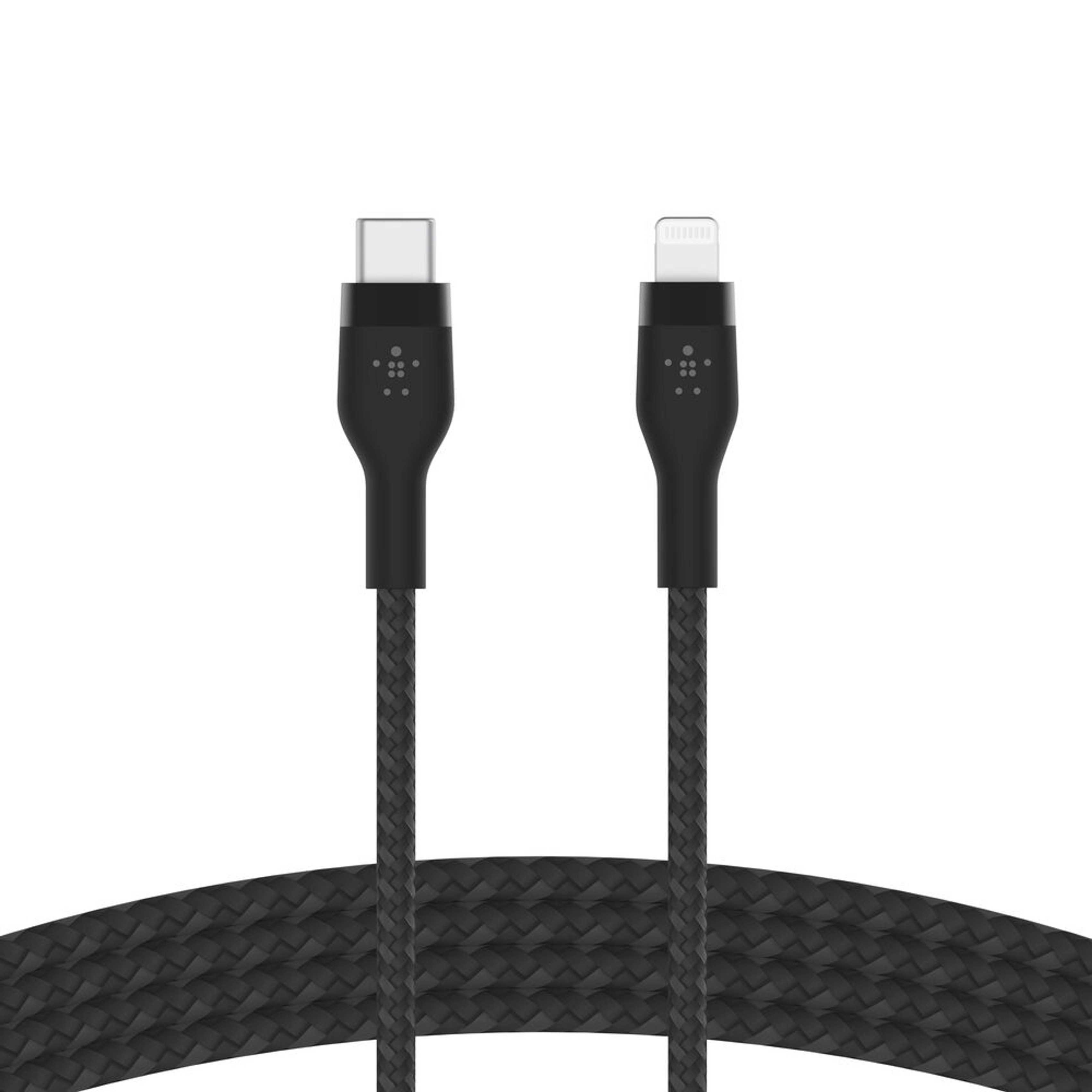 Belkin kaapeli PRO Flex USB-C to Lightning, punottu silikoni, 1M, musta