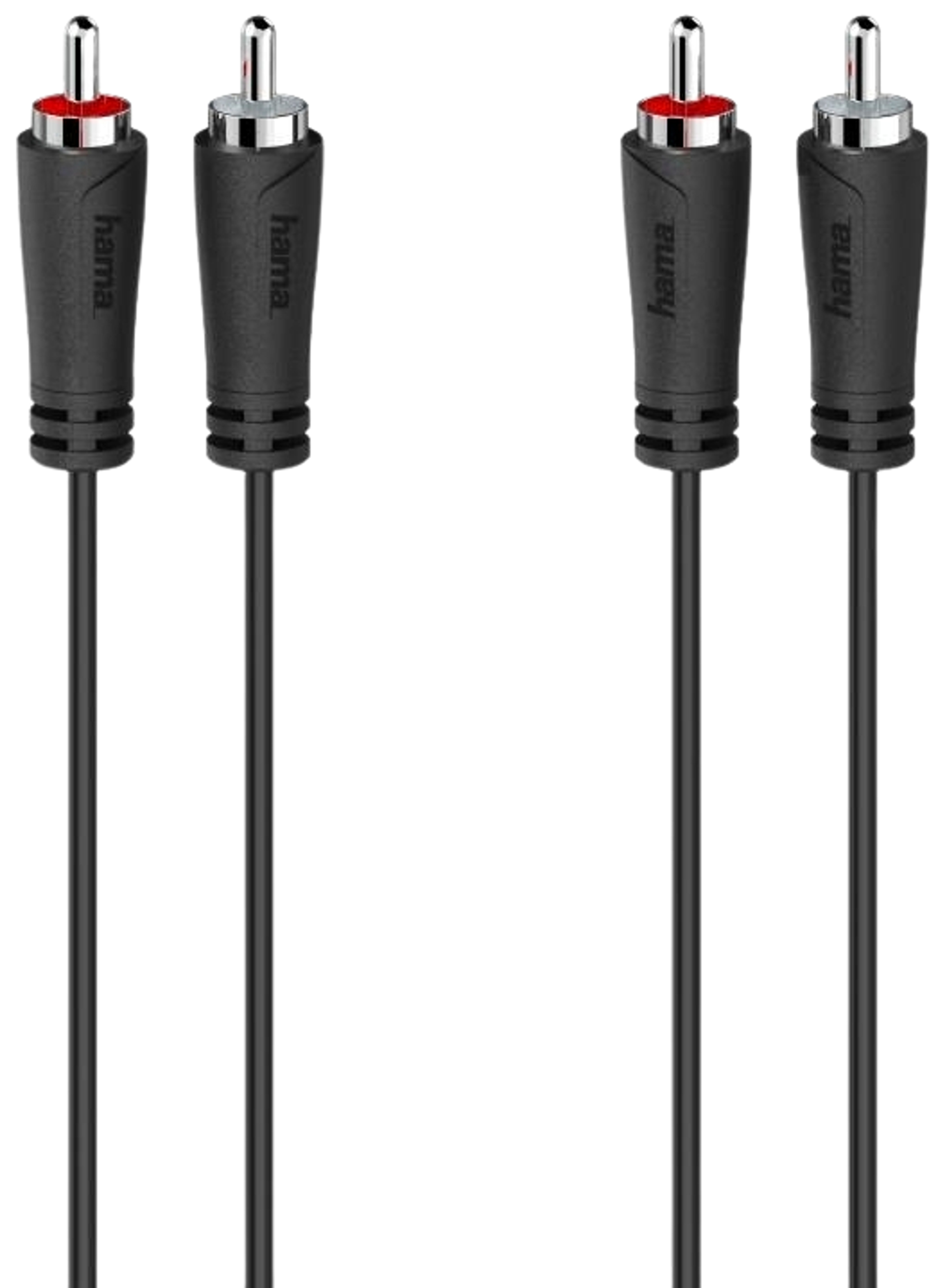 Hama RCA-kaapeli, 2 x RCA uros - 2 x RCA uros, 1.5 m, musta
