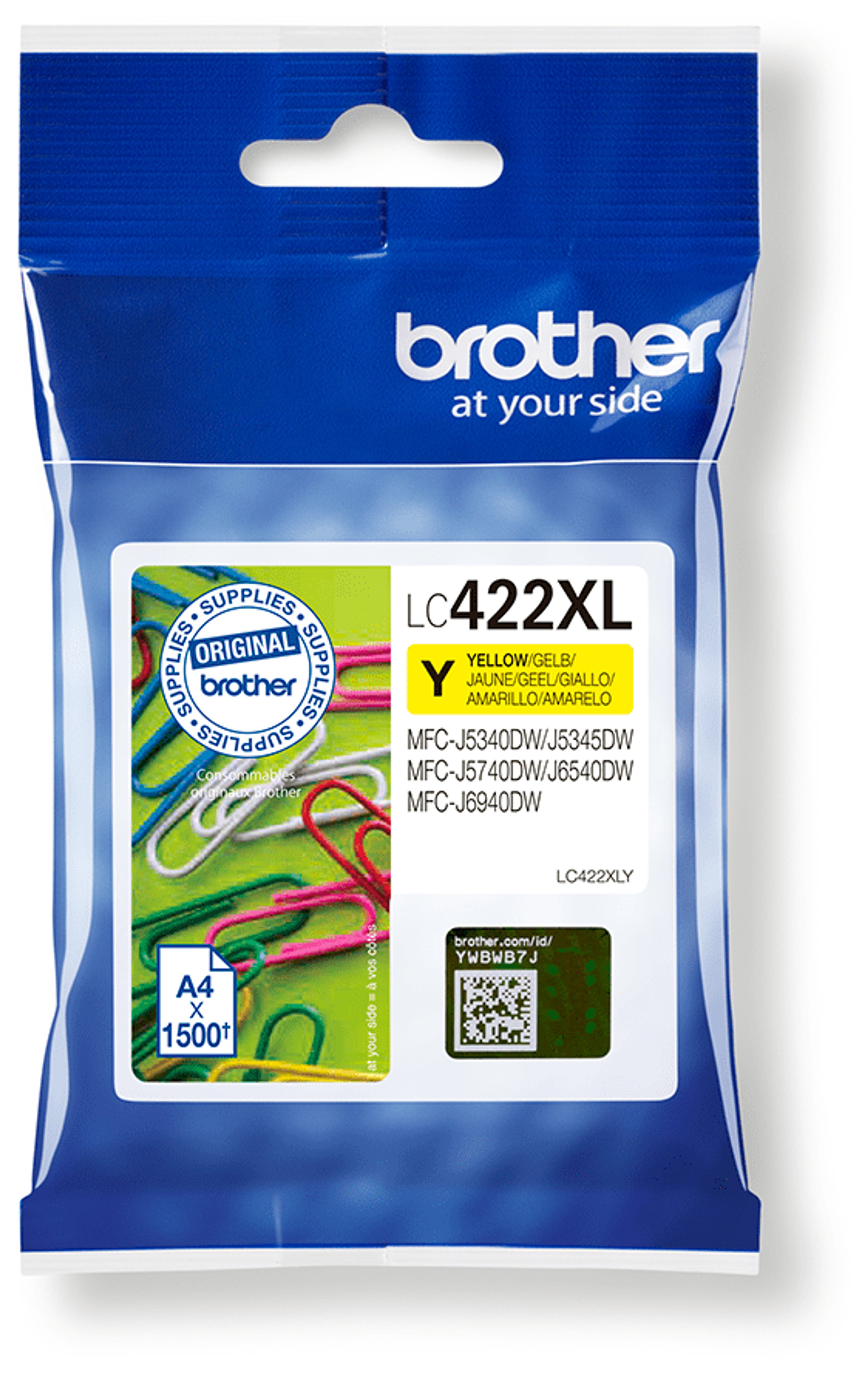 Brother LC-422XLY, keltainen värikasetti