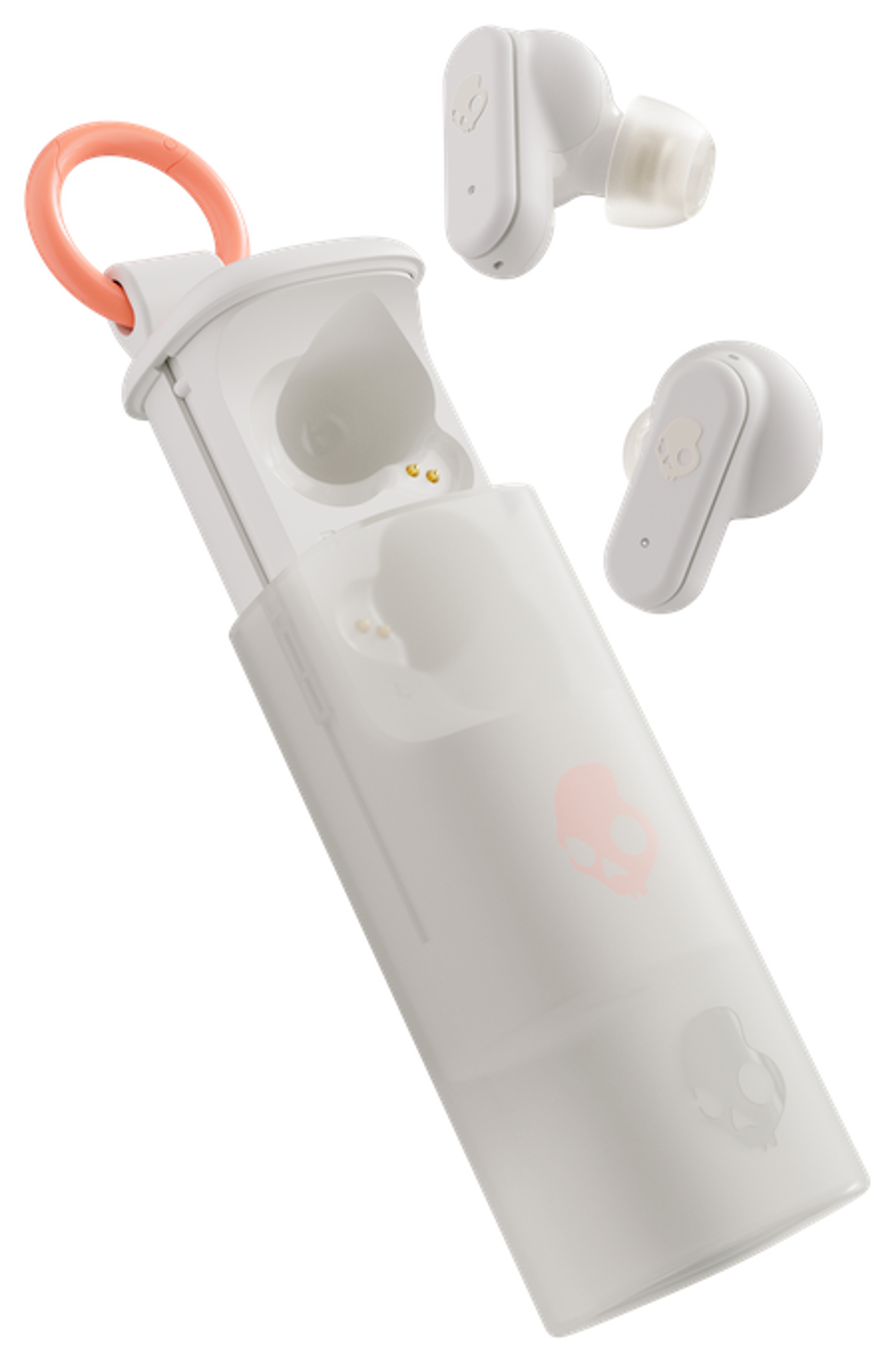 Skullcandy Dime Evo True Wireless Bluetooth-nappikuulokkeet, valkoinen/oranssi