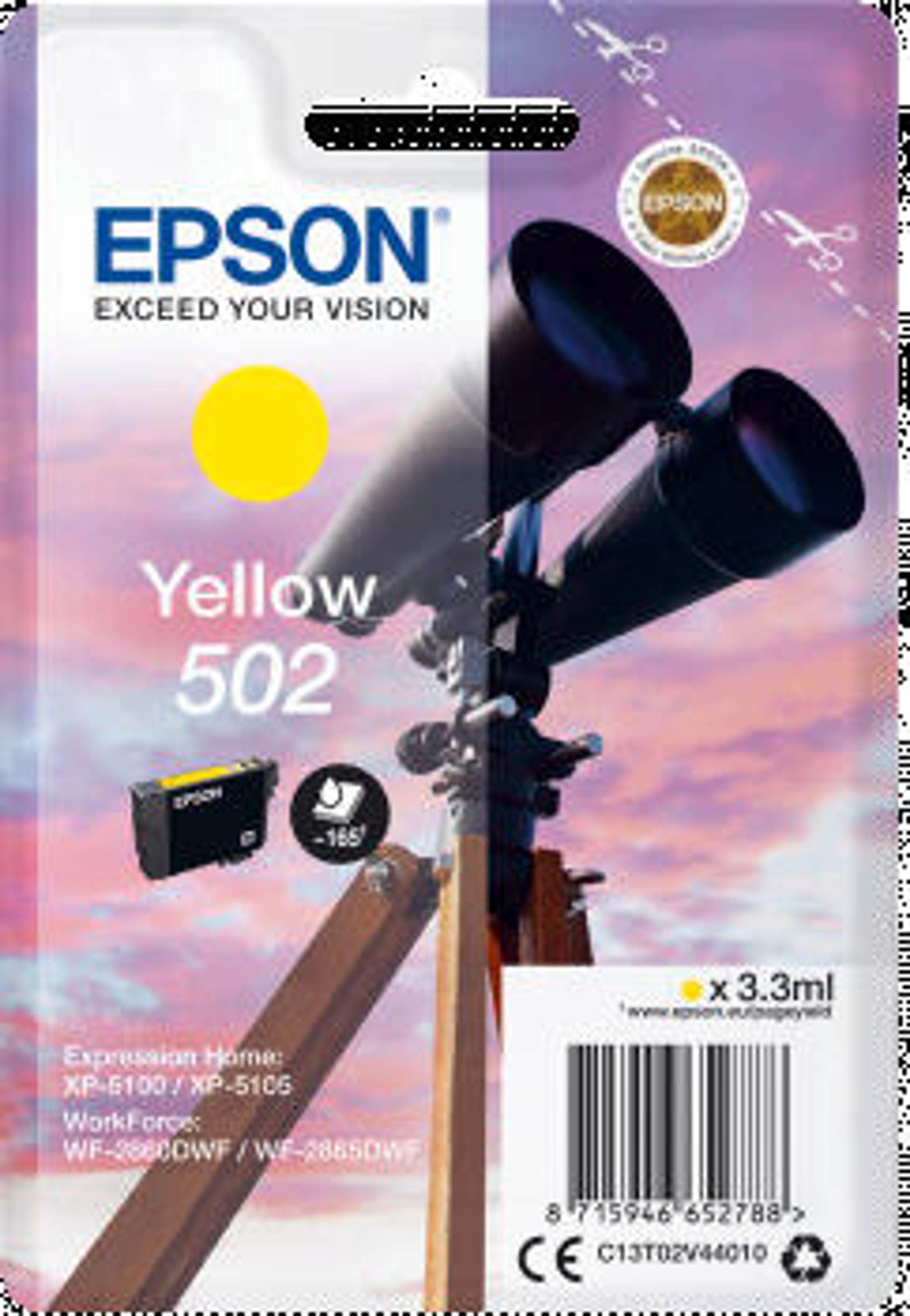 Epson 502 mustepatruuna keltainen