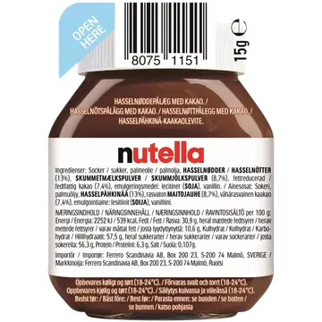 Nutella sarapuupähkli-kakaomääre 15G