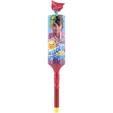 Chupa Chups Melody Pops maasikamaitseline pulgakomm 15 g