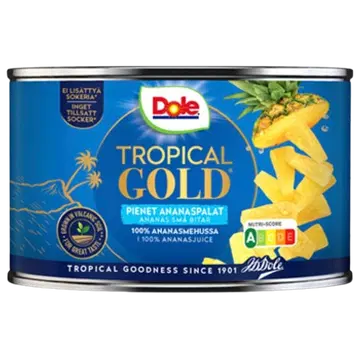 Dole väikesed ananassitükid ananassimahlas, 227 g