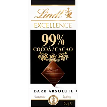 Lindt Excellence Dark 99% kakaosisaldusega tume šokolaad 50 g