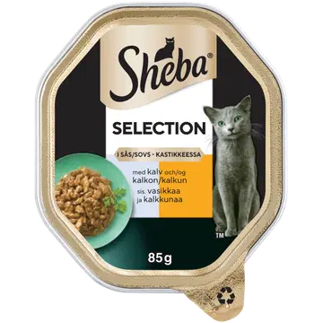 Sheba täissööt kassidele vasika- ja kalkuniliha kastmes 85 g