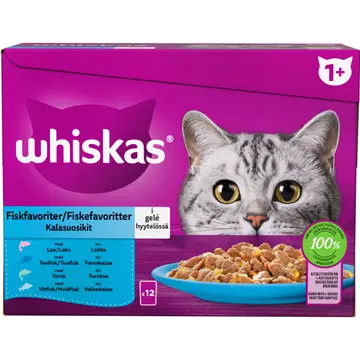 Whiskas 1+ kassitoiduvalik kalaga tarretises 12x85g