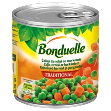 Bonduelle herne ja porgandi kuubikud 400/240 g