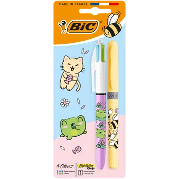 Bic  kawaii 4 värvi pastakas ja markerpliiats