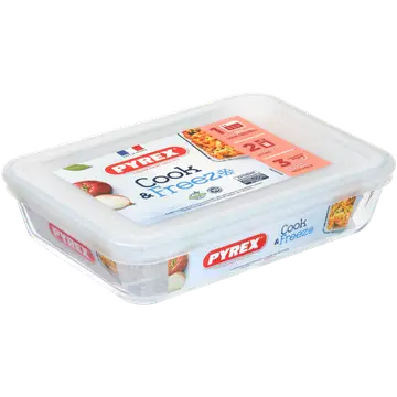 Klaasvorm Cook/Freeze plastkaanega 0,8l/19x14cm