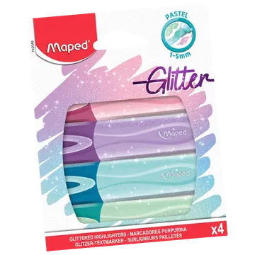 Tekstimarker fluo peps glitter pastel 4t