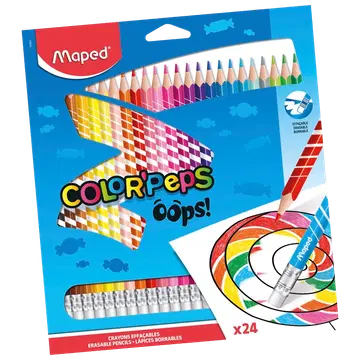 Värvipliiats colorpeps oops! 24tk kummig
