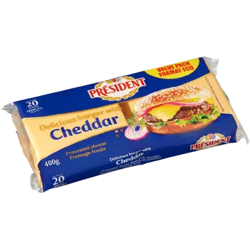 President burger Cheddar sulajuustuviilud, 400 g