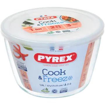 Klaaskauss kaanega Cook&Freeze 1,6l