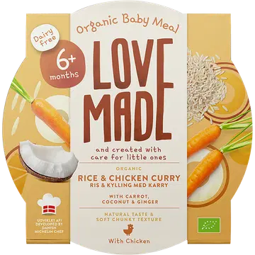 LoveMade ökoloogiline riisi- ja kanakarri 6k+ 185g