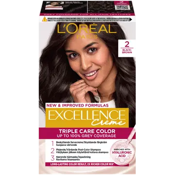 Juuksevärv Loreal Excellence Creme 2 Black Brown