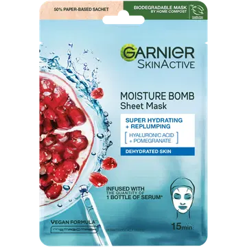 Garnier Moisture bomb kangasmask hüaluroonhappe ja granaatõunaga 1tk