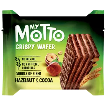 My motto vahvel sarapuupähkli ja kakaokreemiga (80%) 30g