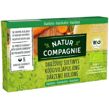 Natur Compagnie orgaaniline köögiviljapuljong suhkruvaba, 8 kuubikut, 84g