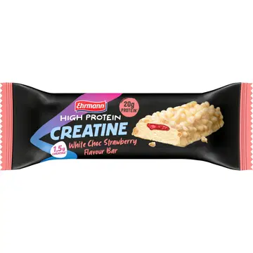 Ehrmann High Protein kreatiinibatoon valge šokolaadi ja maasika maitsega 60 g
