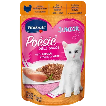 Poésie Délice Junior täissööt kassidele kalkunilihaga kastmes 85g
